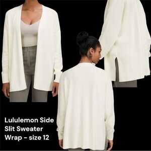 Lululemon Women's Cream Side Slit Sweater / Wrap - size 12